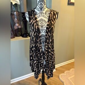 Animal Print Sleeveless Cardigan/kimono